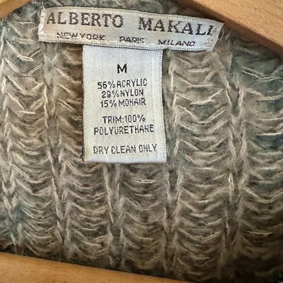 Alberto Makali Mohair Oversized Sweater Faux Leather Chain trim  Medium - Picture 2 of 7